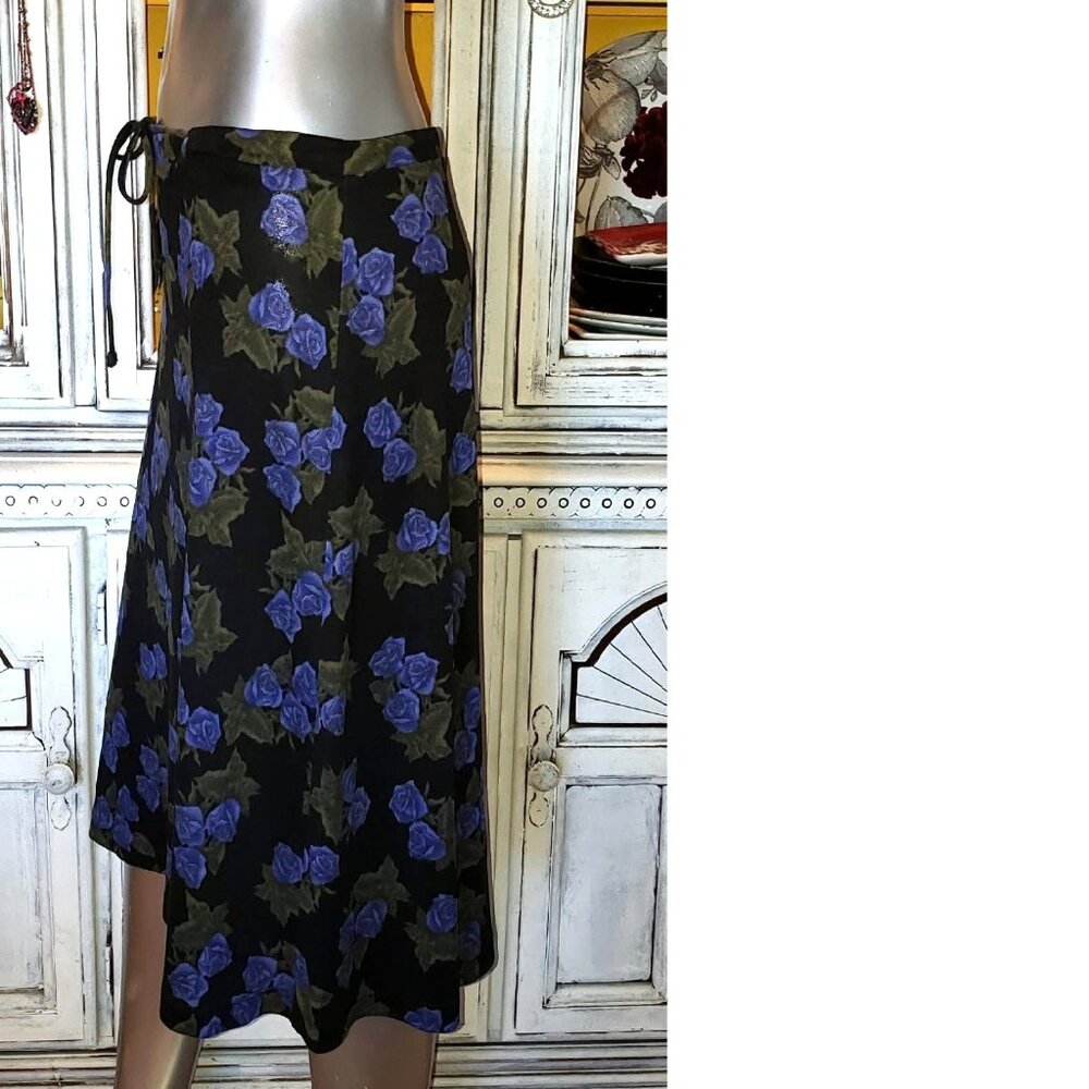 $SOLD$ Betsey Johnson Dress Skirt Vintage New York 90s Rose Floral Wool Angora M - Picture 6 of 8